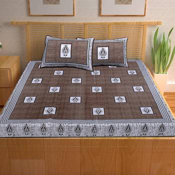 A Unique Home 100% Cotton Printed Double Bedsheet with 2 Pillow Covers 2
