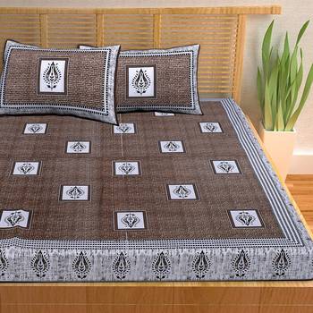 A Unique Home 100% Cotton Printed Double Bedsheet with 2 Pillow Covers 3