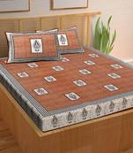 A Unique Home 100% Cotton Printed Double Bedsheet with 2 Pillow Covers