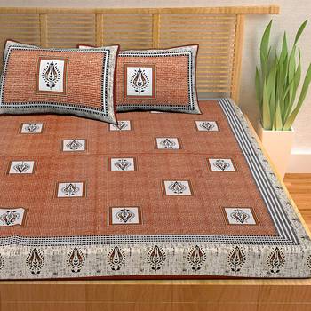 A Unique Home 100% Cotton Printed Double Bedsheet with 2 Pillow Covers 3