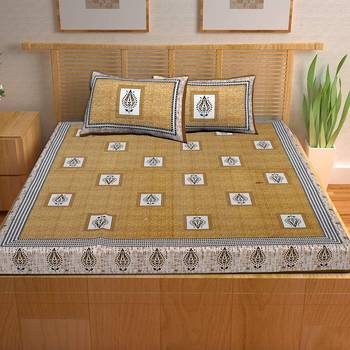 A Unique Home 100% Cotton Printed Double Bedsheet with 2 Pillow Covers 2