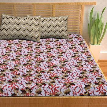 A Unique Home 100% Cotton Printed Double Bedsheet with 2 Pillow Covers 3