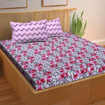 A Unique Home 100% Cotton Printed Double Bedsheet with 2 Pillow Covers 1