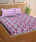 A Unique Home 100% Cotton Printed Double Bedsheet with 2 Pillow Covers