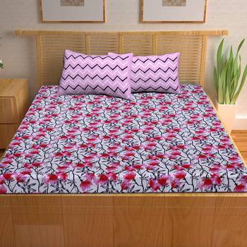 A Unique Home 100% Cotton Printed Double Bedsheet with 2 Pillow Covers 2