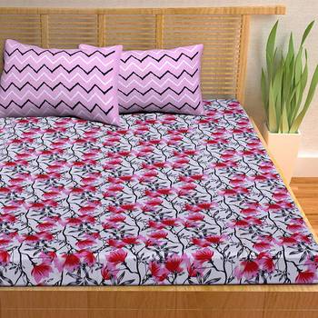 A Unique Home 100% Cotton Printed Double Bedsheet with 2 Pillow Covers 3