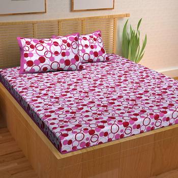 A Unique Home 100% Cotton Printed Double Bedsheet with 2 Pillow Covers 1