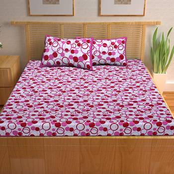 A Unique Home 100% Cotton Printed Double Bedsheet with 2 Pillow Covers 2