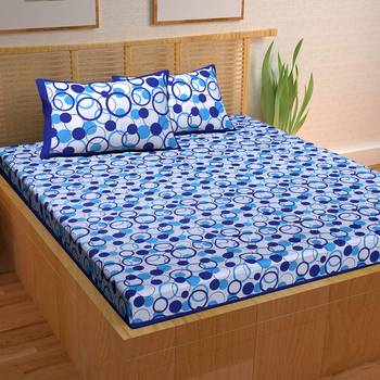 A Unique Home 100% Cotton Printed Double Bedsheet with 2 Pillow Covers 1