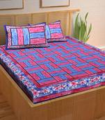 A Unique Home 100% Cotton Printed Double Bedsheet with 2 Pillow Covers