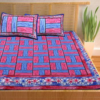 A Unique Home 100% Cotton Printed Double Bedsheet with 2 Pillow Covers 3