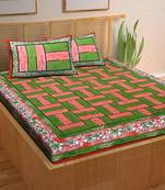 A Unique Home 100% Cotton Printed Double Bedsheet with 2 Pillow Covers