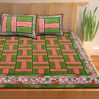 A Unique Home 100% Cotton Printed Double Bedsheet with 2 Pillow Covers 3