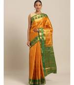 Yellow Silk Jacquard Traditional Saree