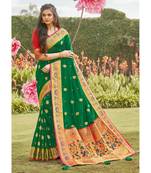 Green Silk Woven Work Traditional Tassle Saree