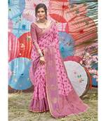 Pink Cotton Handloom Woven Work Traditional Saree
