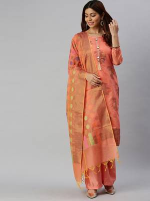 peach santoon party wear salwar kameez 1