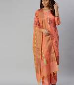 peach santoon party wear salwar kameez
