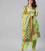 green santoon party wear salwar kameez