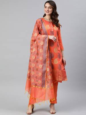 peach santoon party wear salwar kameez 1