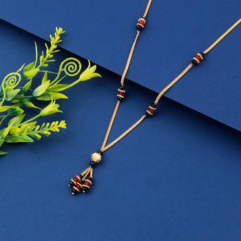 SILVER SHINE Gold Plated Multi Color Chain Necklace Mangalsutra For Women Jewellery 1