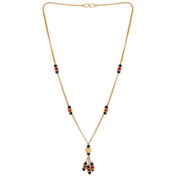 SILVER SHINE Gold Plated Multi Color Chain Necklace Mangalsutra For Women Jewellery 2