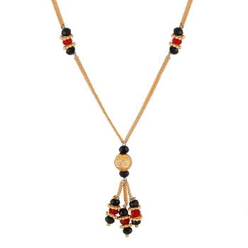 SILVER SHINE Gold Plated Multi Color Chain Necklace Mangalsutra For Women Jewellery 3