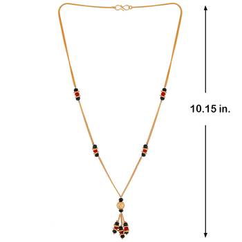 SILVER SHINE Gold Plated Multi Color Chain Necklace Mangalsutra For Women Jewellery 4