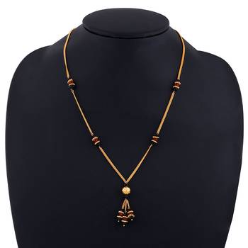 SILVER SHINE Gold Plated Multi Color Chain Necklace Mangalsutra For Women Jewellery 5