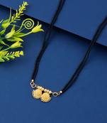 SILVER SHINE Stylish Gold Plated Necklace Black Pearl Mangalsutra For Women Jewellery