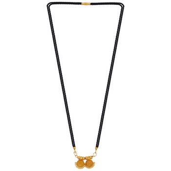 SILVER SHINE Stylish Gold Plated Necklace Black Pearl Mangalsutra For Women Jewellery 2