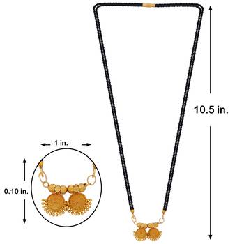 SILVER SHINE Stylish Gold Plated Necklace Black Pearl Mangalsutra For Women Jewellery 4