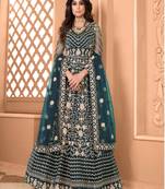  Shamita Shetty Dark Green Embroidery Anarkali Suit