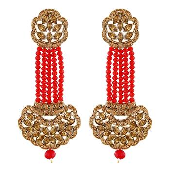 Red cubic zirconia earrings 1