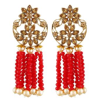 Red cubic zirconia earrings 1