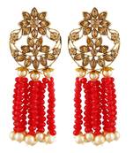 Red cubic zirconia earrings