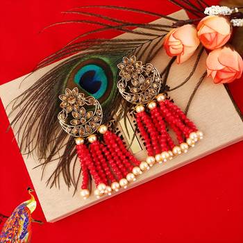 Red cubic zirconia earrings 2
