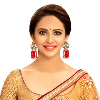 Red cubic zirconia earrings 4