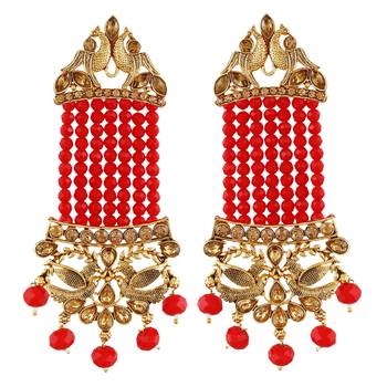 Red cubic zirconia earrings 1