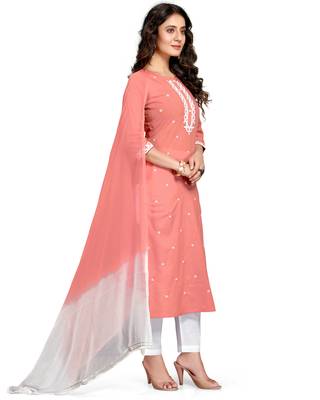 Pink embroidered cotton ethnic-kurtis 3