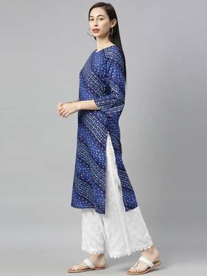 Blue Printed Cotton Cotton-Kurtis 3