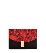 Lychee Bags Women Pu Black and Red Wallet