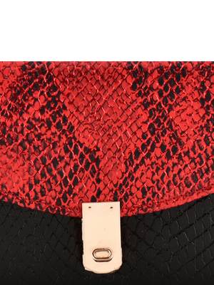 Lychee Bags Women Pu Black and Red Wallet 5