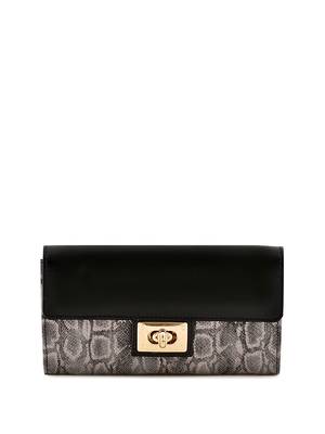 Lychee Bags Women Pu Black and Grey Wallet 1