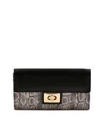 Lychee Bags Women Pu Black and Grey Wallet