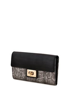 Lychee Bags Women Pu Black and Grey Wallet 3