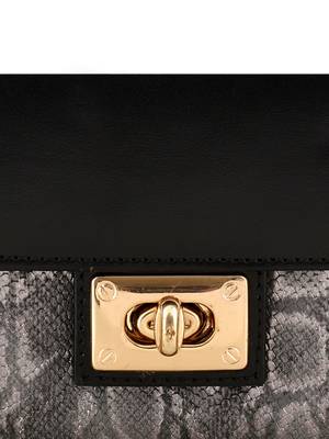 Lychee Bags Women Pu Black and Grey Wallet 5