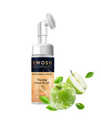 SWOSH Apple Cider vinegar Foaming Face Wash for Acne Prone & Oily Skin No Parabens (Built-in Brush) | 100 ML (Pack of 1) 5