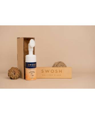 SWOSH Natural Vitamin C Foaming Face Wash For Pimple Prone & Oily Skin, No Parabens(Built-in Brush), | 100ML (Pack of 1) 1