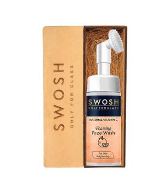 SWOSH Natural Vitamin C Foaming Face Wash For Pimple Prone & Oily Skin, No Parabens(Built-in Brush), | 100ML (Pack of 1) 3